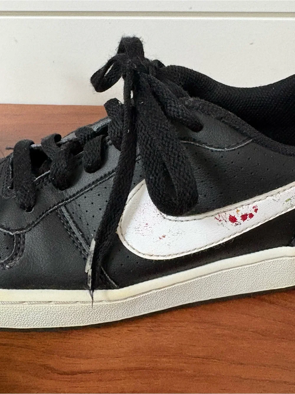 Nike Girls Court Borough VF Low Floral Swoosh Black Pink Youth 6Y Streetwear